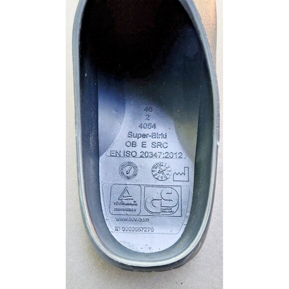 Birkenstock Super Birkis Blue Rubber Clogs Comfort Slip Resistant Sz 13 EU 46 - Picture 12 of 15
